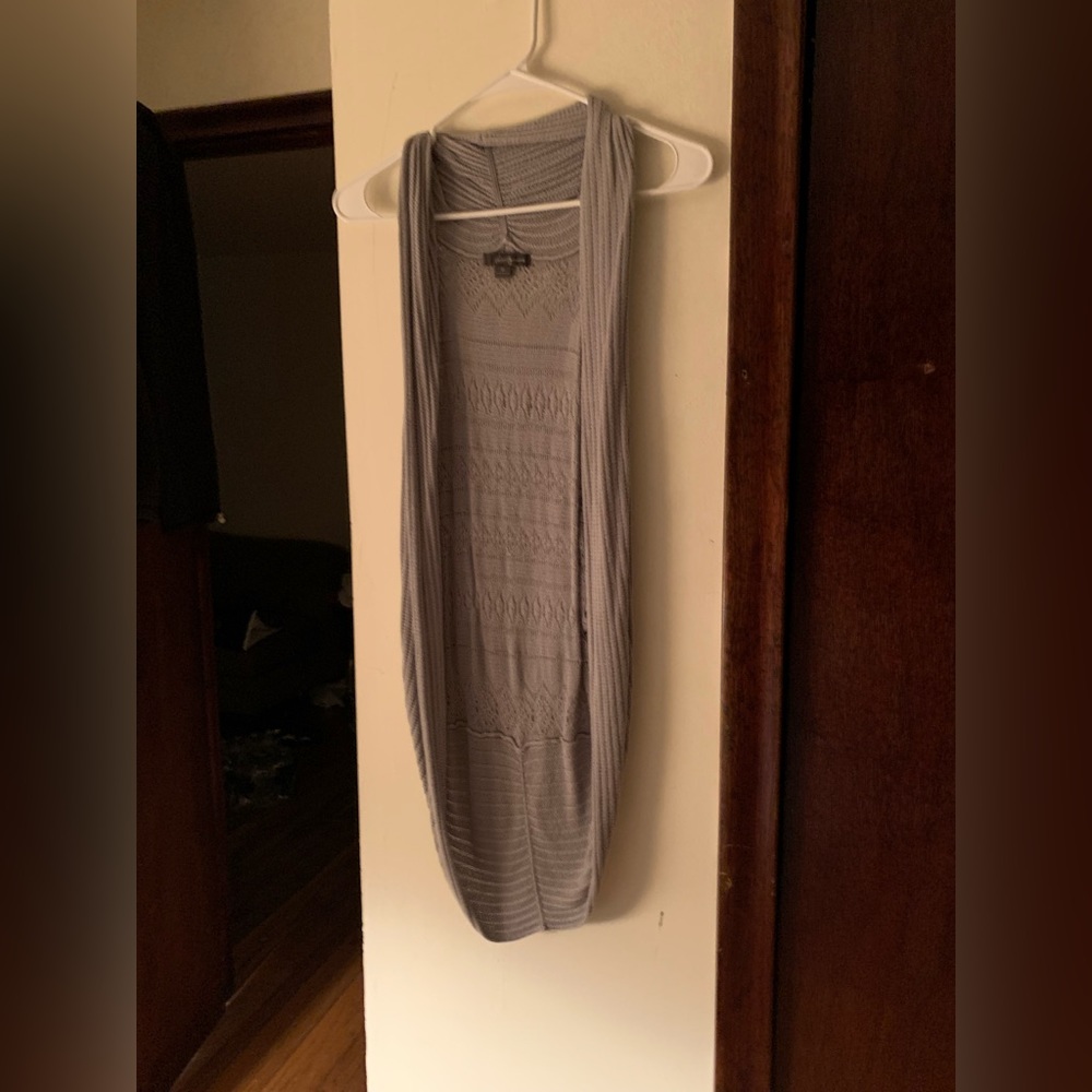 Gray Cardigan sweater vest